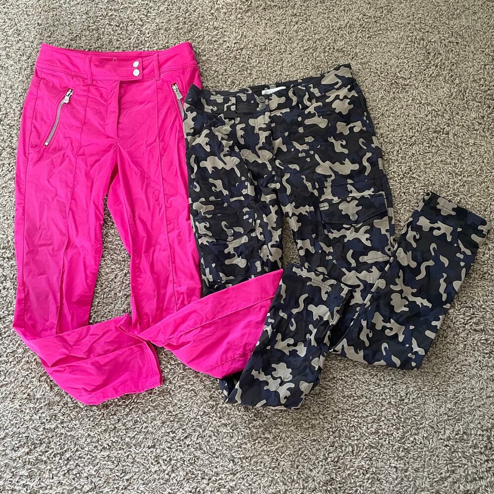 Anatomie Bundle of TWO Travel Pants Camo Karo Cargo Pink Peggy Golf size S